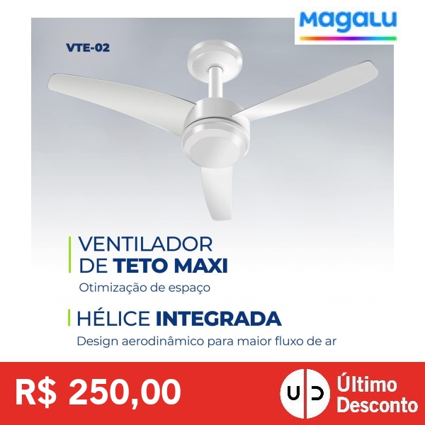 Ventilador de Teto Mondial com Controle Remoto Maxi Air Control VTE-02 3 Pás Branco  9070-01