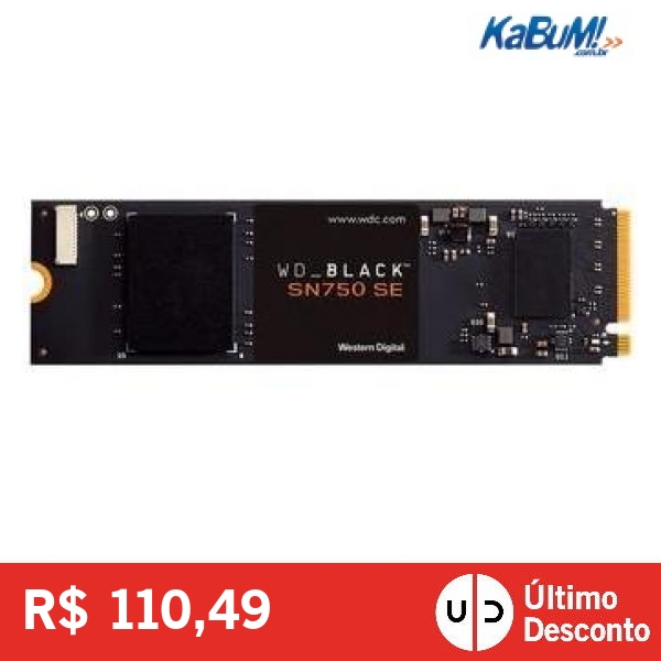 SSD WD Black SN750 SE 250GB, M.2, NVMe, PCIe Gen4, Leitura 3200MB/s Gravação 1000MB/s - WDS250G1B0E